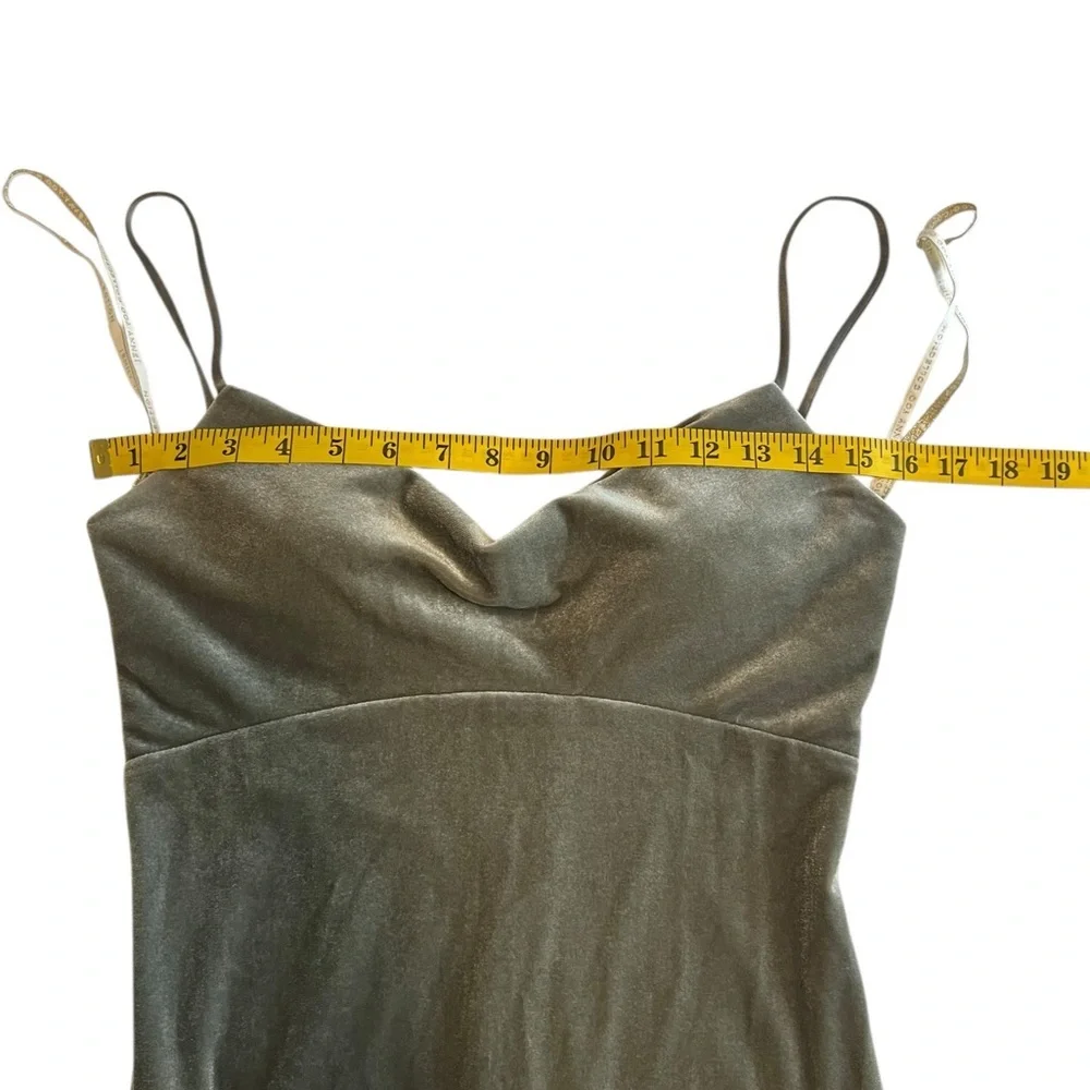 Jenny Yoo Saba Velvet Cowl Neck Slip Gown. Sage Green. Maxi Length. Size 2 - Picture 11 of 16